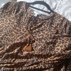 Cheetah Peasant Dress
